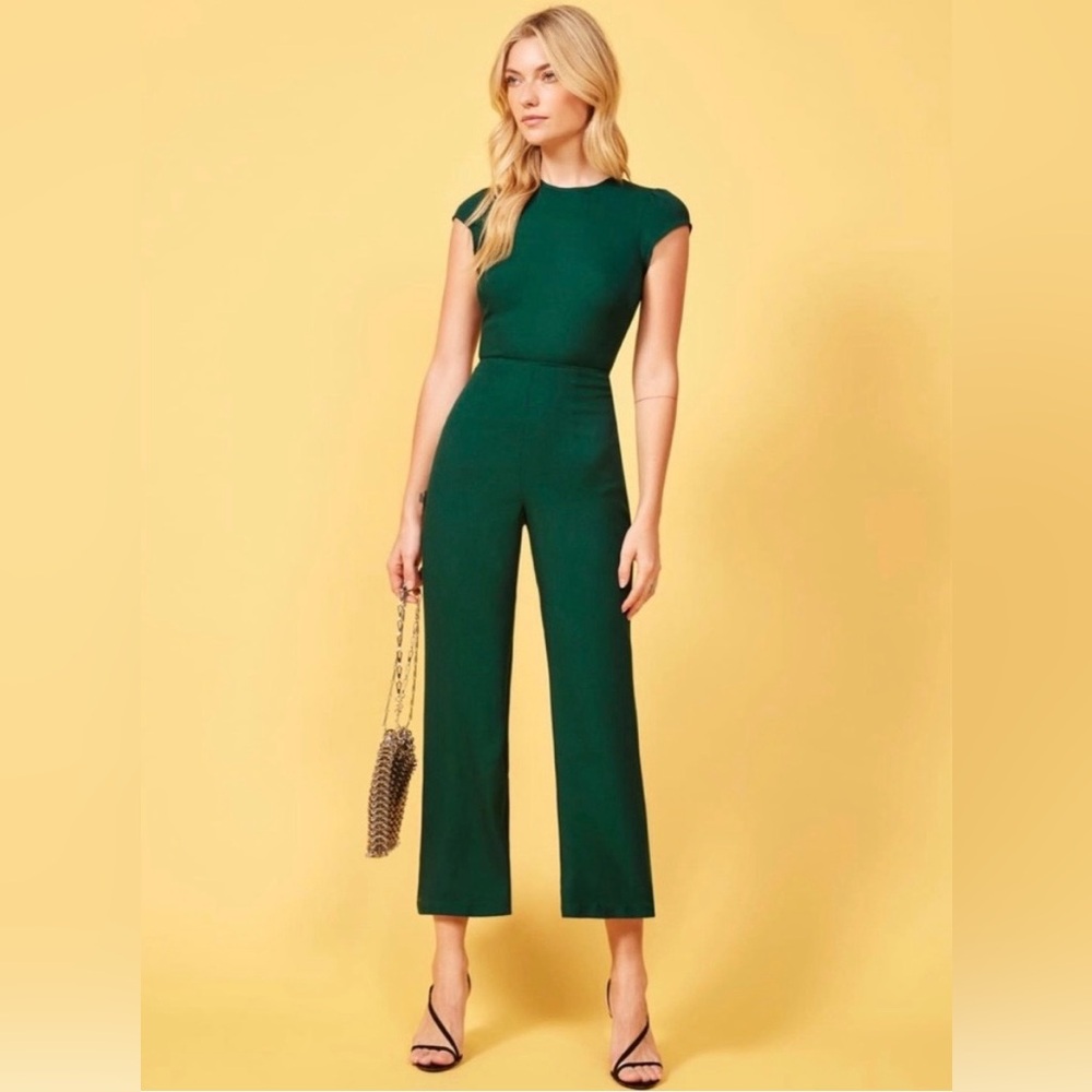 Reformation Mayer Jumpsuit in Emerald